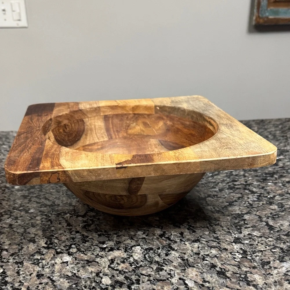 Rustic farmhouse 12” Wooden Bowl